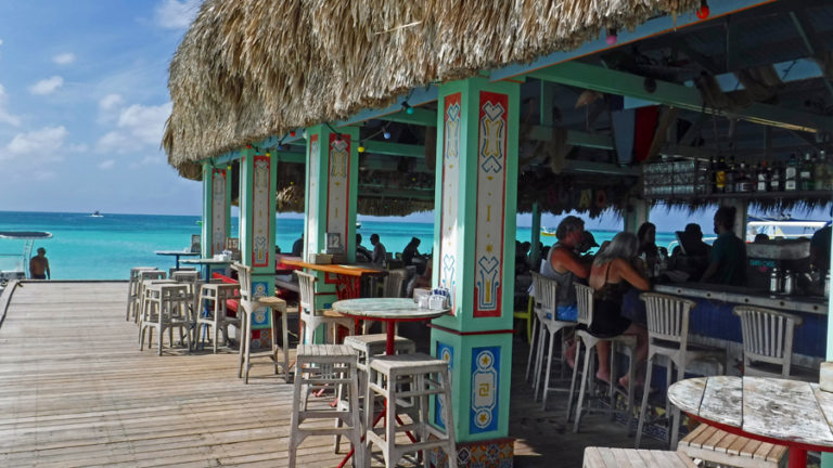 Bugaloe Beach Bar Aruba On The Water At Palm Beach 768x432 